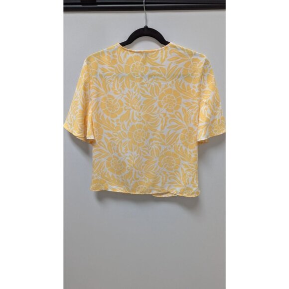 Loft Outlet Yellow/White Floral Cropped Blouse - Picture 2 of 2